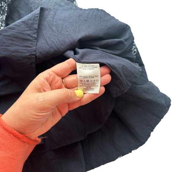 Anthro Maeve Size 4 Navy White Floral Eyelet Lace Puff Sleeve A-Line Mini Dress - Picture 10 of 10